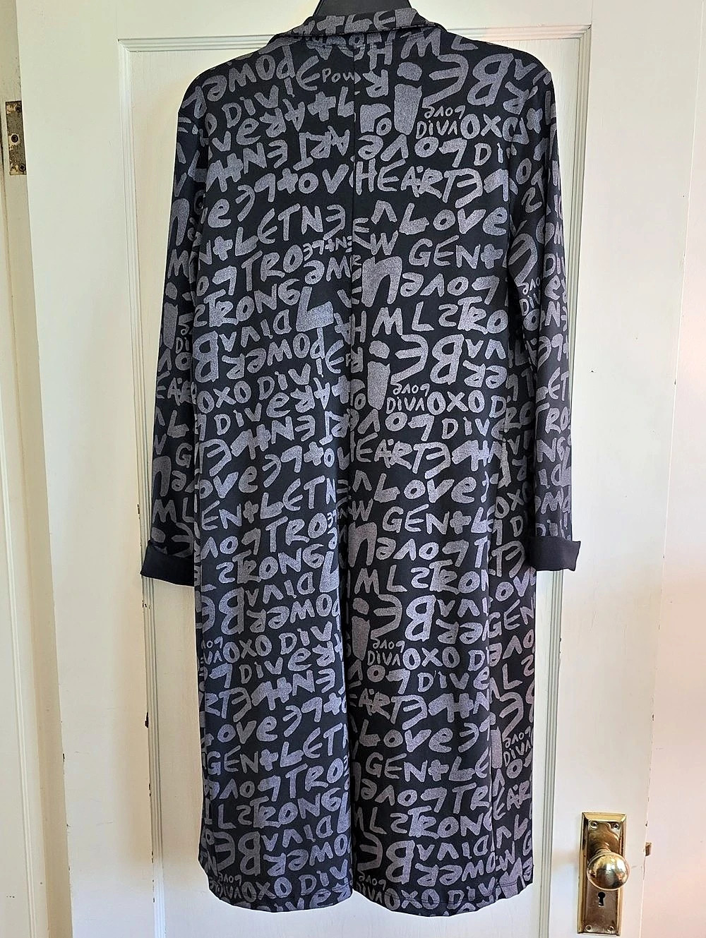 Abstract Print Duster Reworked Dress Size XL - Picture 3 of 7